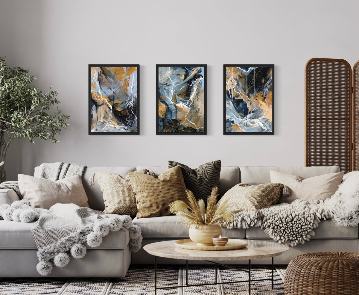 Between The Lines Set of Three Fine Art Prints - Amadora Art
