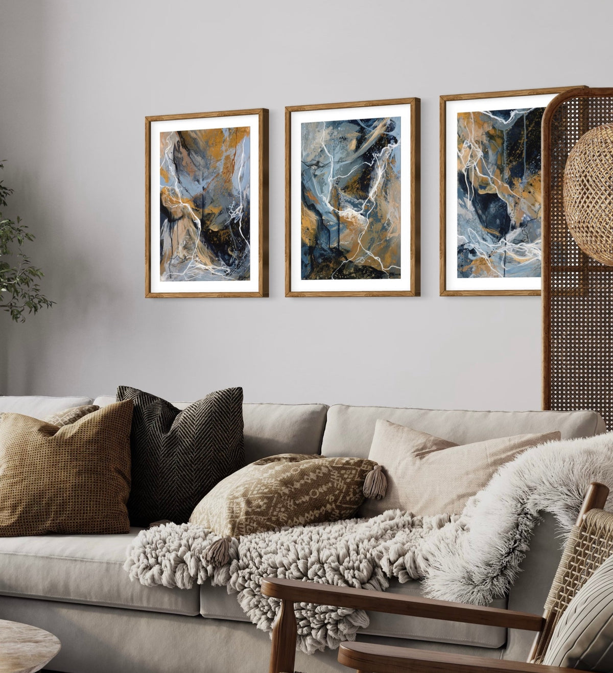 Between The Lines Set of Three Fine Art Prints - Amadora Art