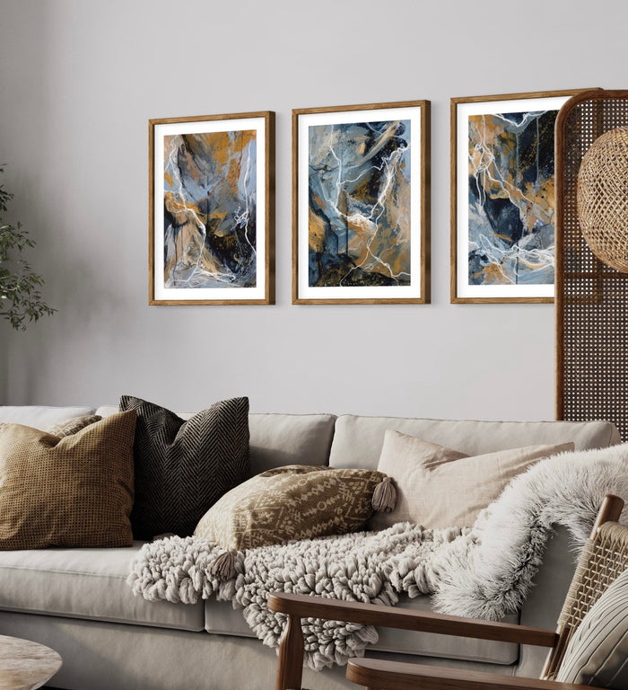Between The Lines Set of Three Fine Art Prints - Amadora Art