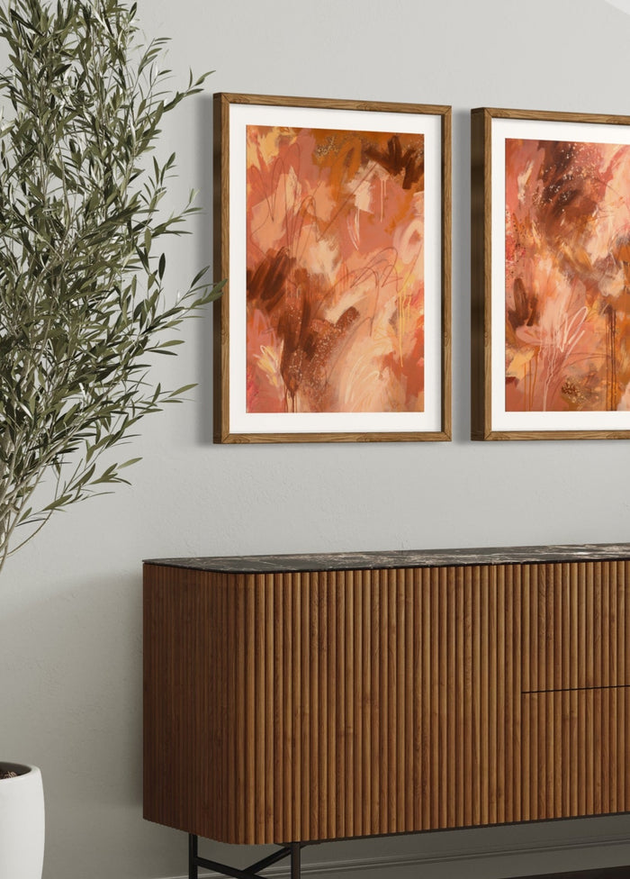 ‘Terracotta Palms I & II’ Print Pair