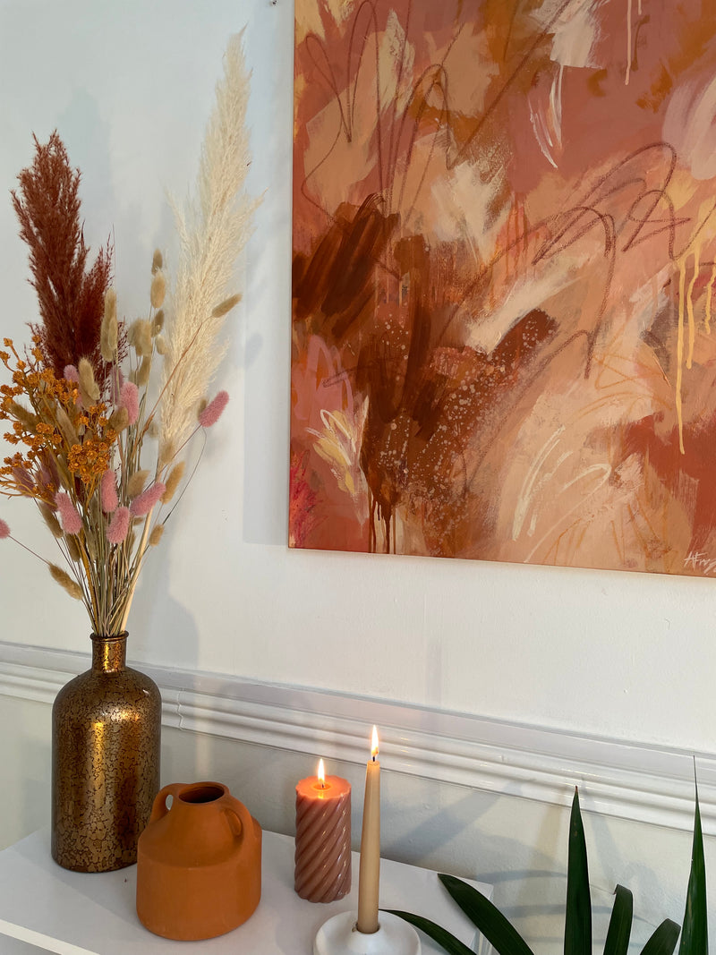 Terracotta Palms I Original Painting - Amadora Art