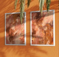 Terracotta Palms I & II Fine Art Print Pair