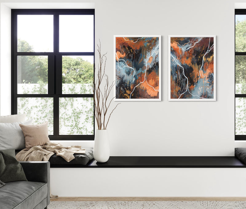 Azure Falls I & II Fine Art Print Pair