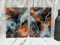 ‘Azure Falls’ Set of 2 Original Paintings