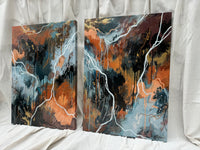 ‘Azure Falls’ Set of 2 Original Paintings