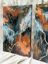 ‘Azure Falls’ Set of 2 Original Paintings